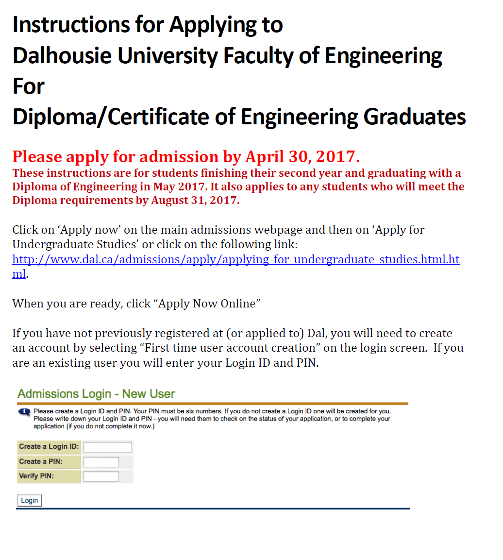 Dal Application Process Ivan Curry School of Engineering